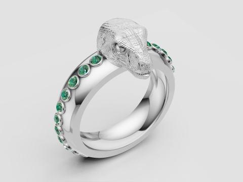 SNAKE FACES RING Modello di stampa 3D