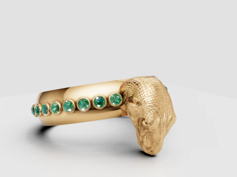 SNAKE FACES RING 3D Print Model