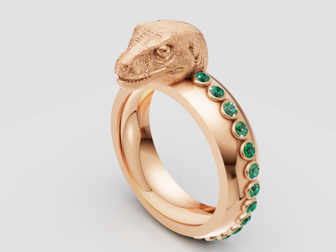 SNAKE FACES RING 3D 打印模型