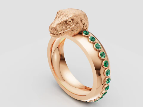 SNAKE FACES RING 3D Print Model