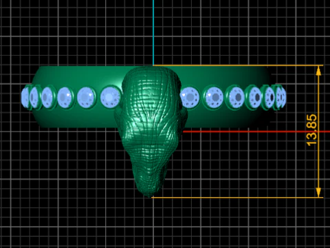 SNAKE FACES RING 3D Print Model