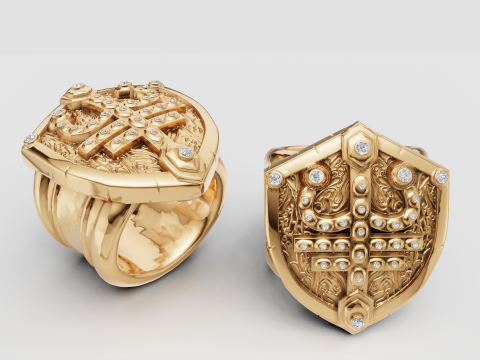 3D GOLD LOG RING 3D 프린트 모델