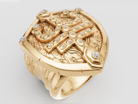 3D GOLD LOG RING 3D 프린트 모델