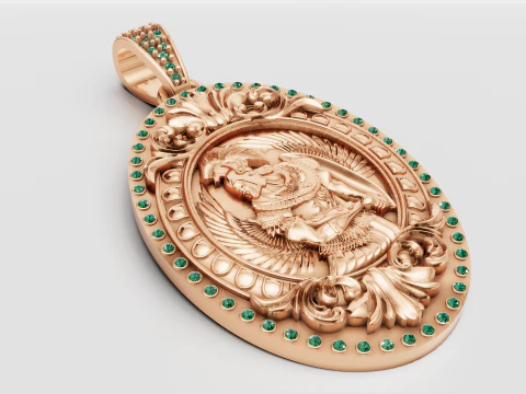 ROUND MEN HOURS PENDANT 3D Print Model