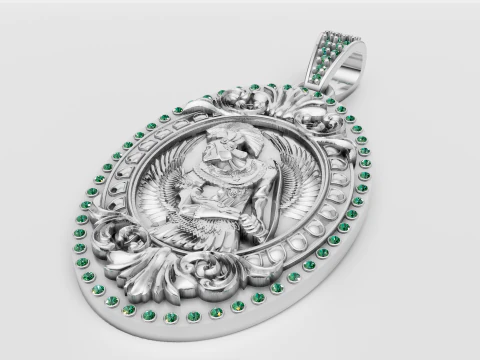 ROUND MEN HOURS PENDANT 3D Print Model