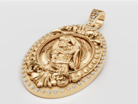 ROUND MEN HOURS PENDANT 3D Print Model
