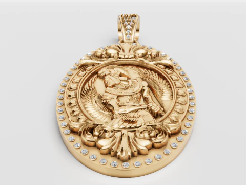 ROUND MEN HOURS PENDANT 3D Print Model