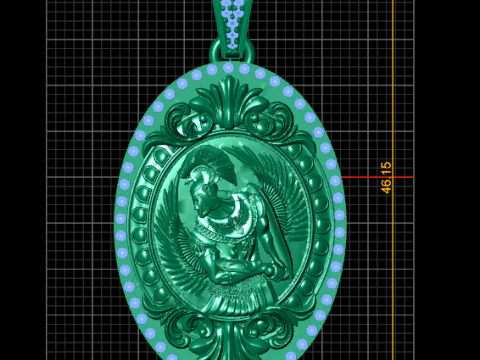 ROUND MEN HOURS PENDANT 3D Print Model