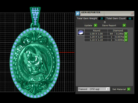 ROUND MEN HOURS PENDANT 3D Print Model