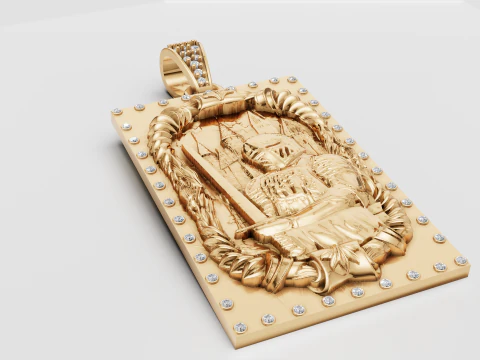 3D GOLD PENDANT 3d printable model 3D Print Model