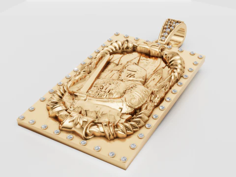3D GOLD PENDANT 3d printable model 3D Print Model