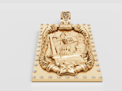 3D GOLD PENDANT 3d printable model 3D Print Model
