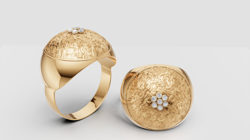 3D GOLD RING Model Cetak 3D .c4d .max .obj .3ds .fbx .stl .blend 