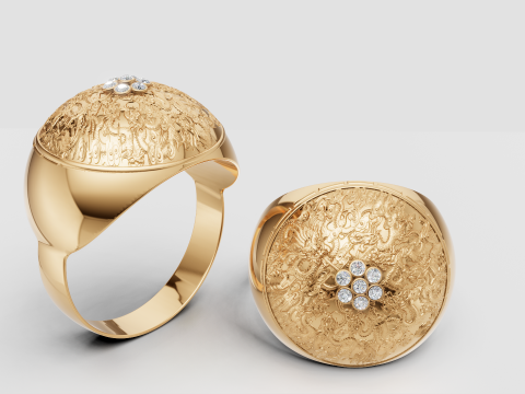 3D GOLD RING Modello di stampa 3D