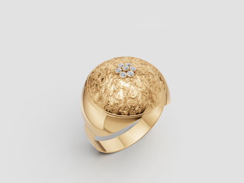3D GOLD RING Model Cetak 3D