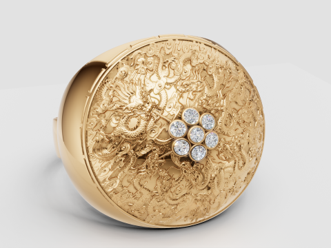 3D GOLD RING Model Cetak 3D