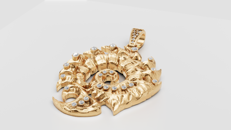 3D GOLD PENDANT 3D Принт Модель .c4d .max .obj .3ds .fbx .stl .blend 