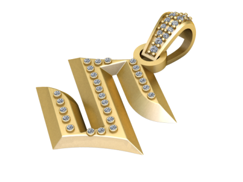 S GOLD PENDANT 3D Baskı Modeli