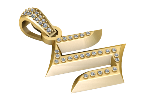 S GOLD PENDANT 3D Print Model