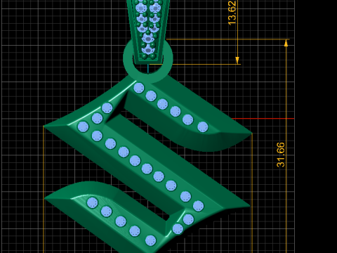 S GOLD PENDANT 3D Print Model