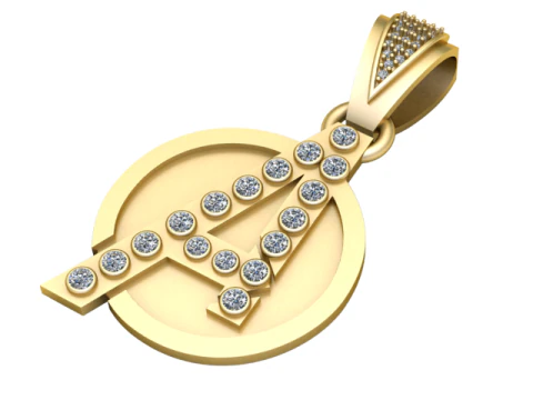 ROUND A GOLD PENDANT 3D Print Model