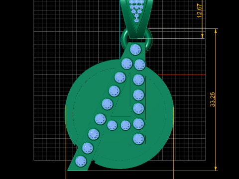 ROUND A GOLD PENDANT 3D Принт Модель