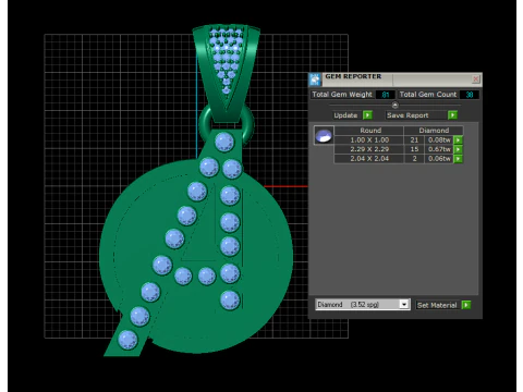 ROUND A GOLD PENDANT 3D Print Model