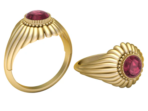 3D ゴールド リング 3Dプリントモデル