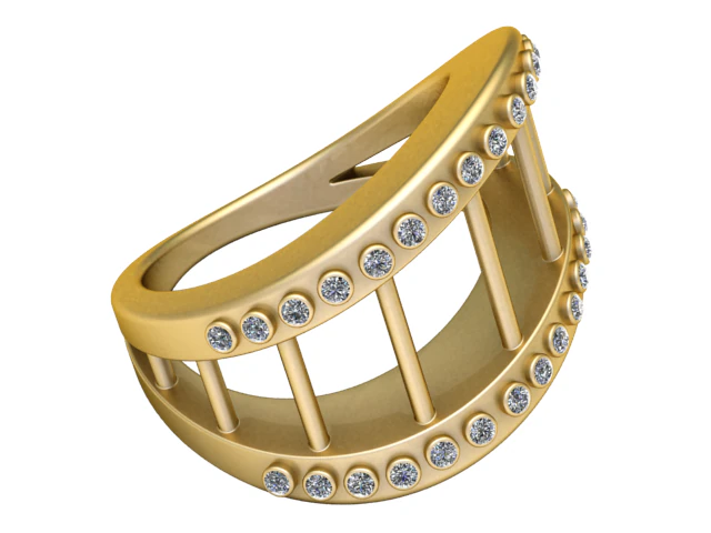 3D Gold Ring 3D Printable Model 3D Print Model .c4d .max .obj .3ds .fbx .stl .blend 