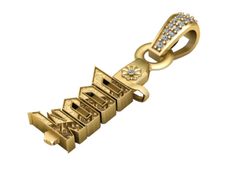 COLGANTE ORO DISE&Ntilde;O MADERA Modelo de impresión 3D