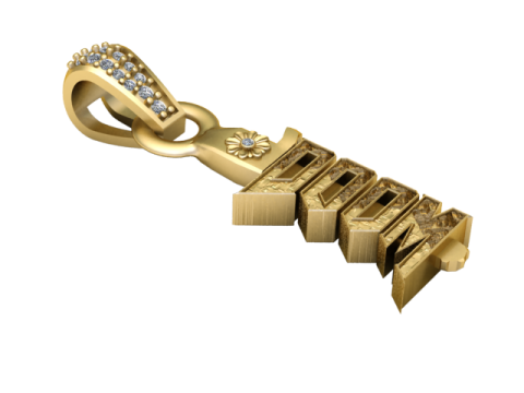 WOOD DESIGN GOLD PENDANT 3D Принт Модель