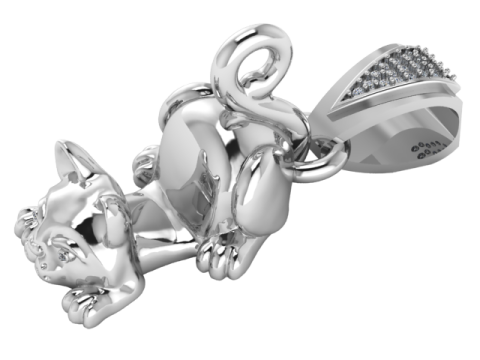 CAT GOLD PENDANT 3D 프린트 모델