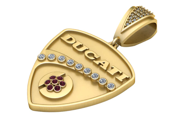 DUCATI LOGO GOLD DESIGN PENDANT 3D Print Model .c4d .max .obj .3ds .fbx .stl .blend