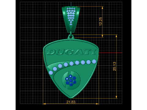 DUCATI LOGO GOLD DESIGN PENDANT 3D Принт Модель