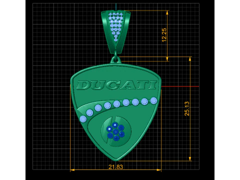DUCATI LOGO GOLD DESIGN PENDANT 3D Print Model