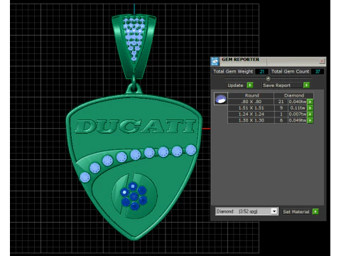 DUCATI LOGO GOLD DESIGN PENDANT 3D Print Model