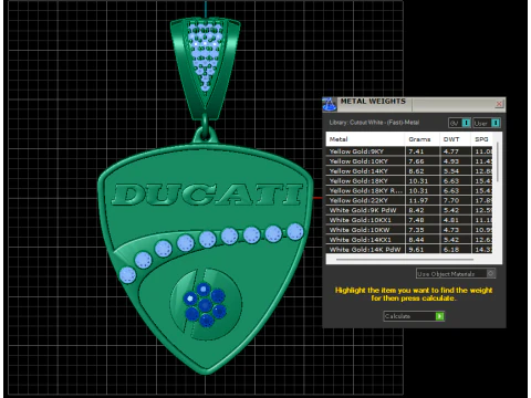 DUCATI LOGO GOLD DESIGN PENDANT 3D Print Model