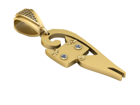 CAT GOLD PENDANT Modello di stampa 3D