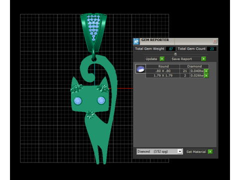 CAT GOLD PENDANT Modello di stampa 3D