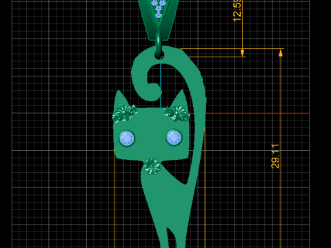 CAT GOLD PENDANT Modello di stampa 3D