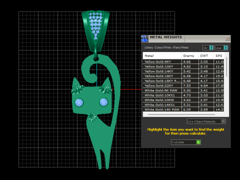 CAT GOLD PENDANT Modello di stampa 3D