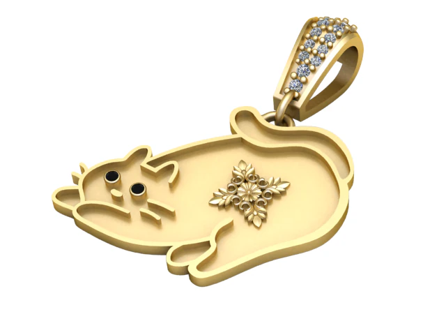 CAT PENDANT 3D Print Model .c4d .max .obj .3ds .fbx .stl .blend 