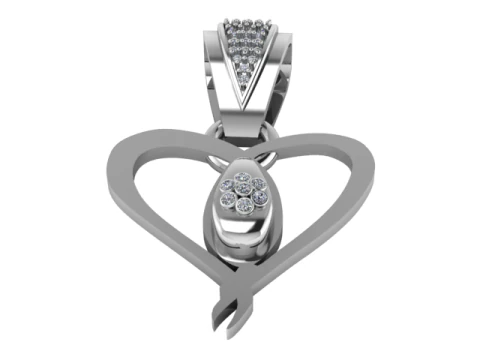 HEART PENDANT 3D Print Model
