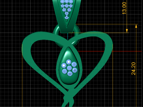 HEART PENDANT 3Dプリントモデル
