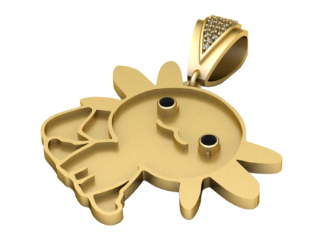 CAT GOLD PENDANT 3D 프린트 모델