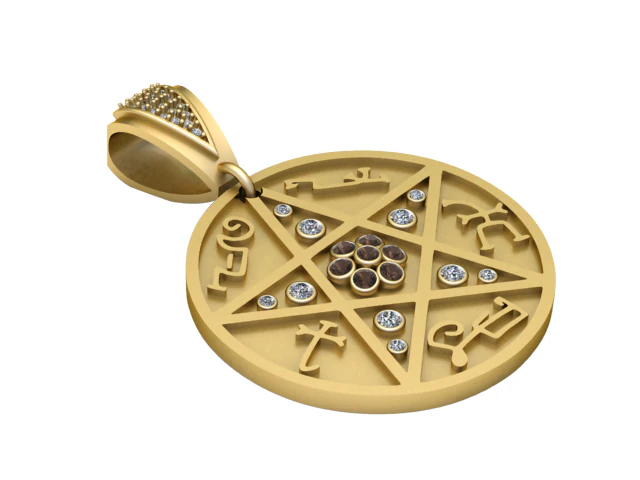 ROUND GLD PENDANT 3D Print Model .c4d .max .obj .3ds .fbx .stl .blend