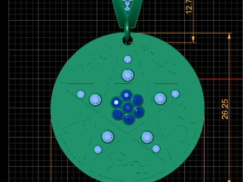 ROUND GLD PENDANT 3D Print Model