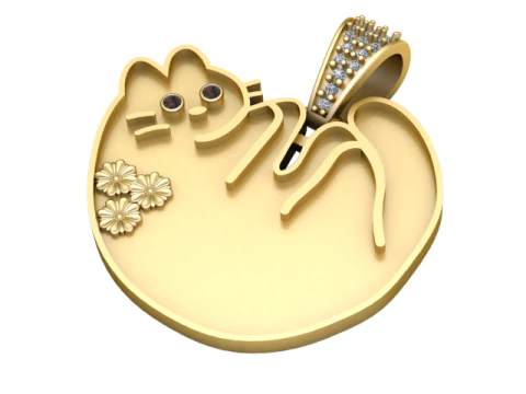 CAT PENDANT 3D Print Model