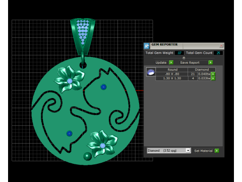ROUND CAT PENDANT 3D Print Model
