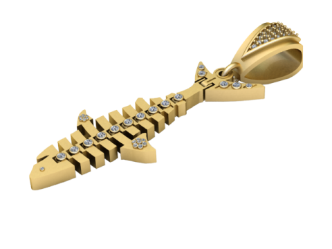 FISH GOLD PENDANT 3D Print Model